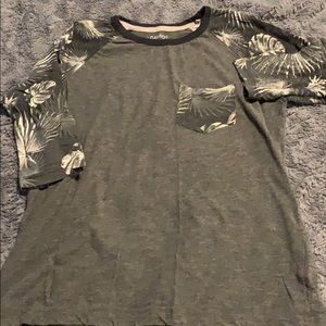 Grey floral sleeve shirt